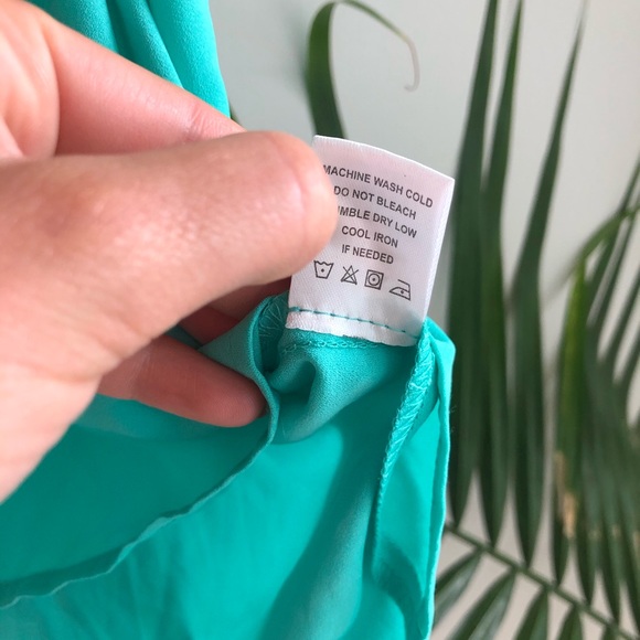 Tacera V-Neck Polyester Tank Top Blouse Teal 4661 - Picture 7 of 9